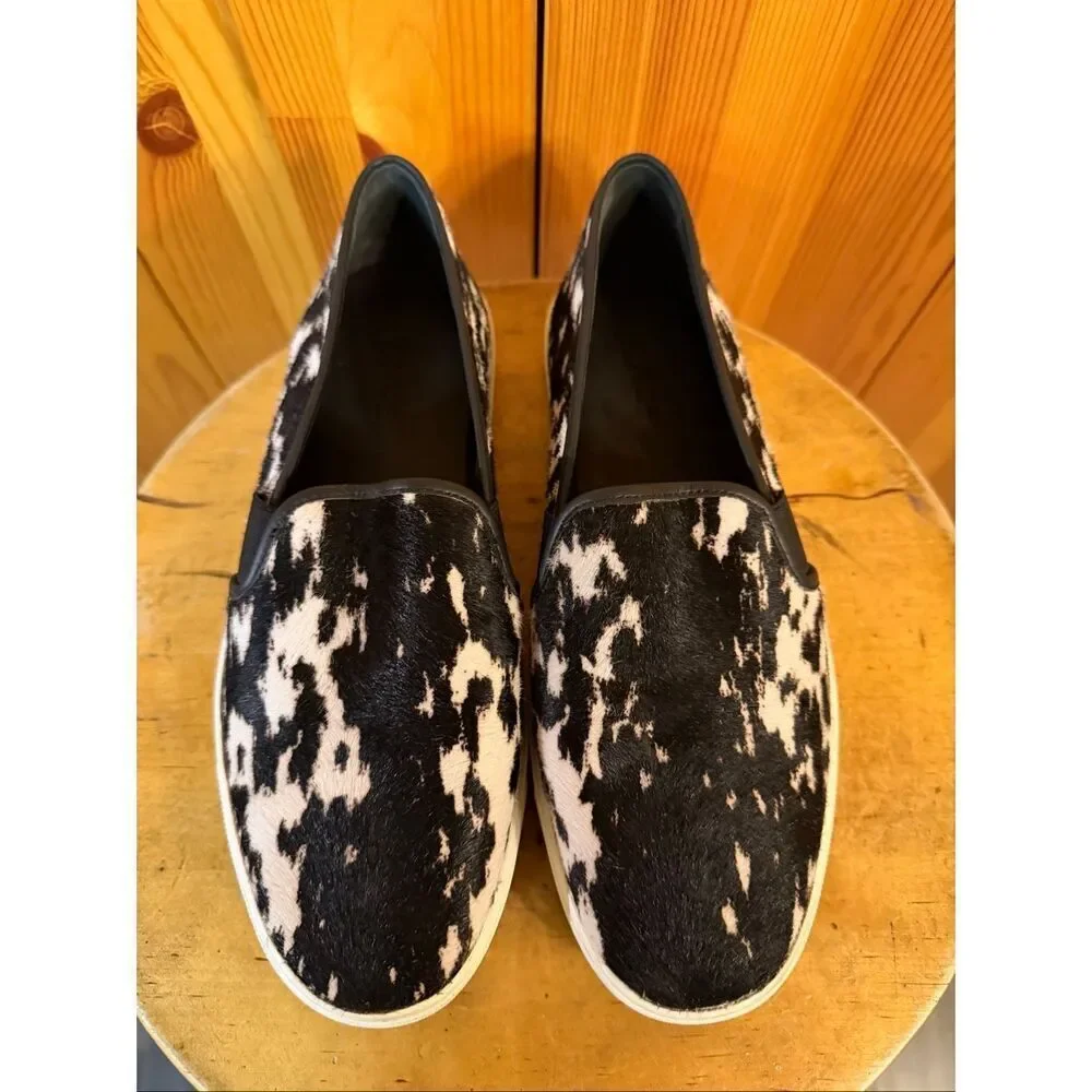 Vince Blair Calf Hair Printed Slip On Sneakers Size 7M